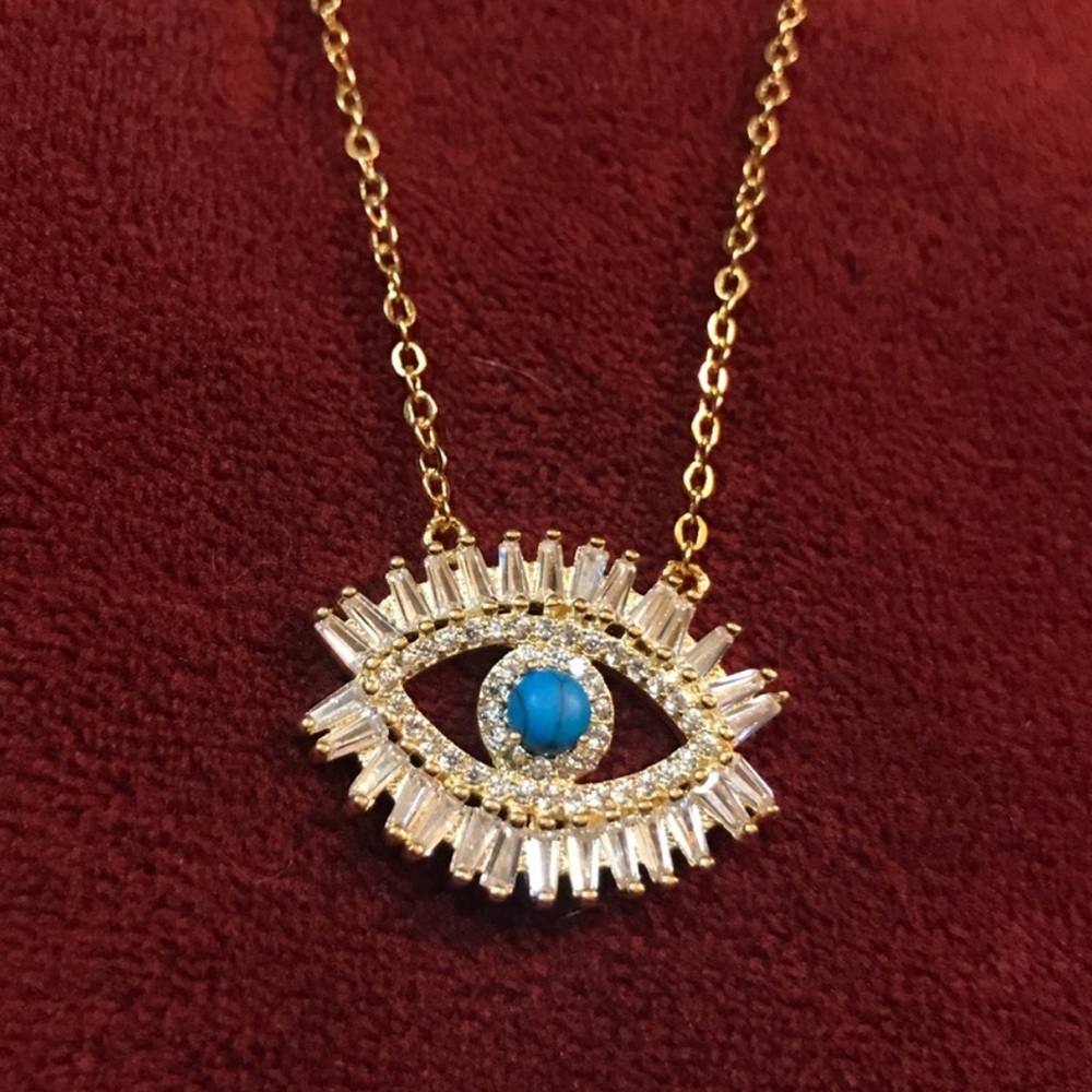 ‘Reina’ evil eye necklace gold - Picture 5 of 7